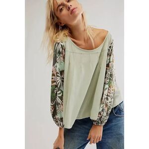Free People Picking Petals Top, Small, Sage Green